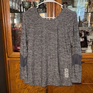 Justice Women's Heather Gray Long Sleeve Tee